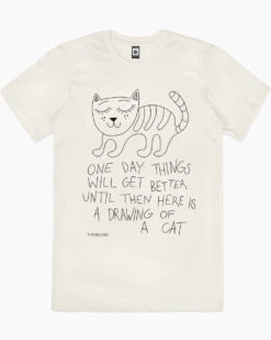 Drawing Of A Cat T-Shirt -Threadheads Clothing natural Drawing Of A Cat mens tshirt