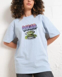 Sesame Street Oscar Graffiti T-Shirt -Threadheads Clothing pale blue front ba7566b8 96be 4793 a6d6 650c1e5f757b