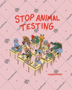 Stop Animal Testing Crop Tee -Threadheads Clothing pink stop animal testing 6489309f cea4 4760 9342 5be797bff968