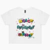 It's Noice It's Different It's Unusual Crop Tee -Threadheads Clothing white its noice its different its unusual crop tee