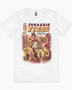 Jurassic Jesus T-Shirt -Threadheads Clothing white jurassic jesus mens tshirt