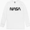 NASA Logotype Long Sleeve -Threadheads Clothing white nasa logotype mens long sleeve