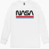 NASA Stripes Long Sleeve -Threadheads Clothing white nasa stripes mens long sleeve