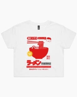 Nippori Station Ramen Crop Tee -Threadheads Clothing white nippori station ramen crop tee