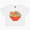 Ramen And Cats Crop Tee -Threadheads Clothing white ramen and cats crop tee
